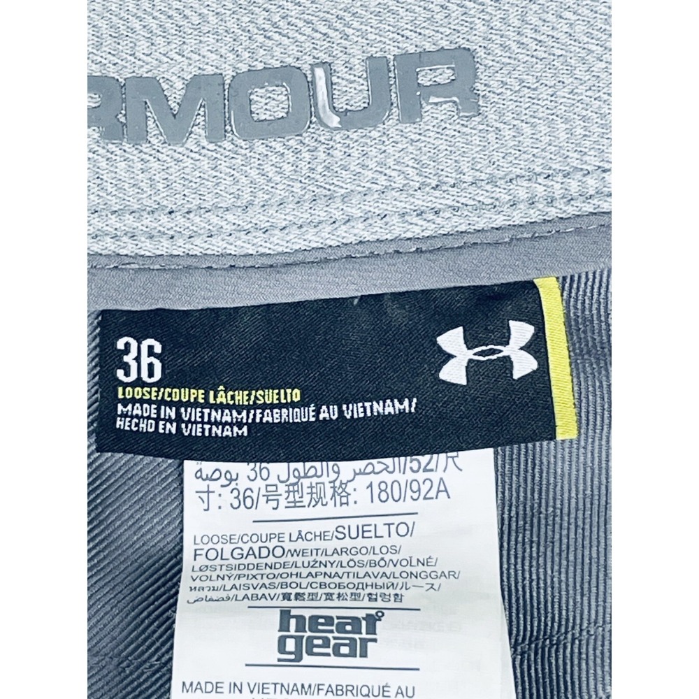 Under Armour Shorts Mens Tagged 36 Waist Gray Loose Heatgear Pockets Buttons - Picture 10 of 16